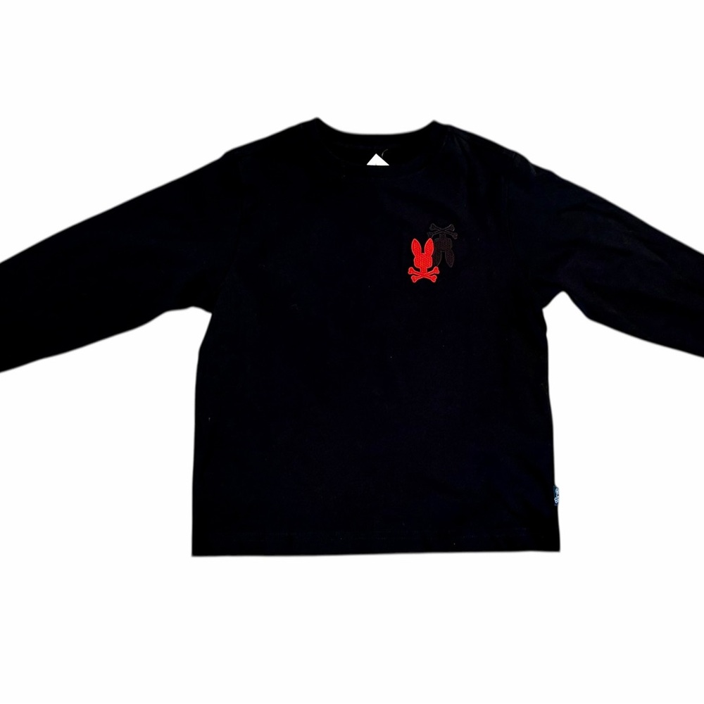 🚩Psycho Bunny  Pierce Logo Embroidery Long Sleeve T-Shirt kids T5